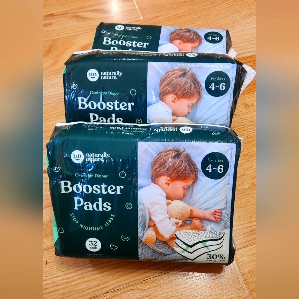 Overnight diaper booster pads